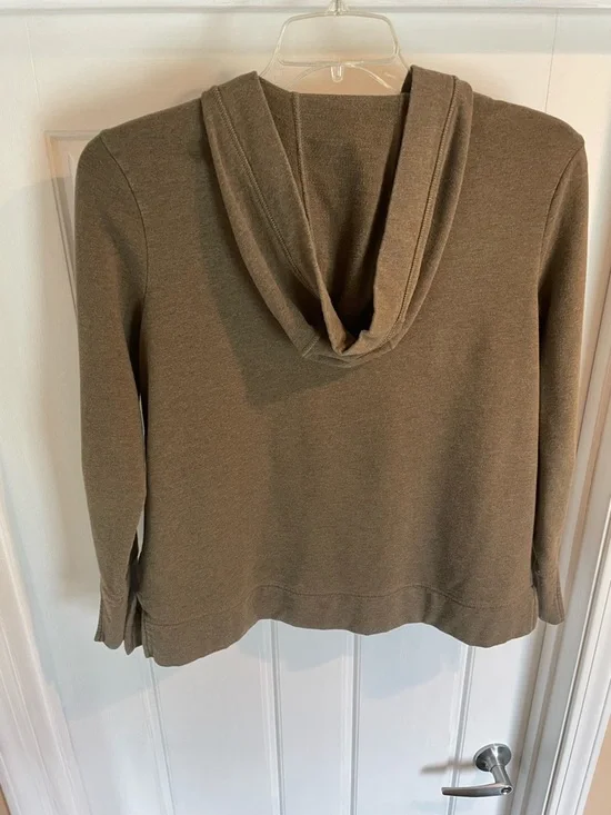 Garnet Hill V-Neck Hoodie Sweater - Picture 2 of 6